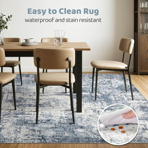 6X9 Area Rugs Living Room: Washable Large Abstract Soft Rug Stain Resistant Indoor Non-Slip Carpet for Men Modern Home Enthusiasts Aged 25-45 - High Traffic Areas - Bedroom Office Dining Room