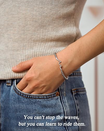 Tarsus Wave Bracelet for Daughter, The Waves of Life I'll Through with You, Birthday Christmas Gifts for Women Teens3