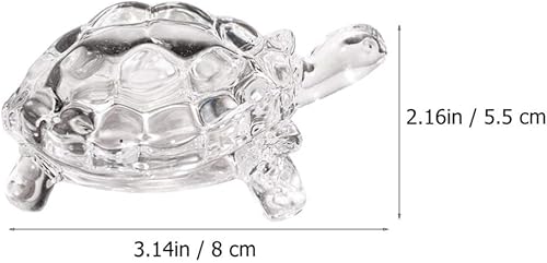 Miniatura 7 de WINOMO Estatua de tortuga de cristal Feng Shui, tortuga de cristal transparente para decoración de acuario, paz, prosperidad y energía positiva