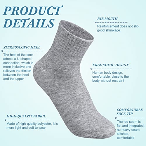 Tarpop 48 Pairs Men Quarter Ankle Socks Moisture Wicking Athletic Crew Casual Sports Socks Bulk for Homeless4