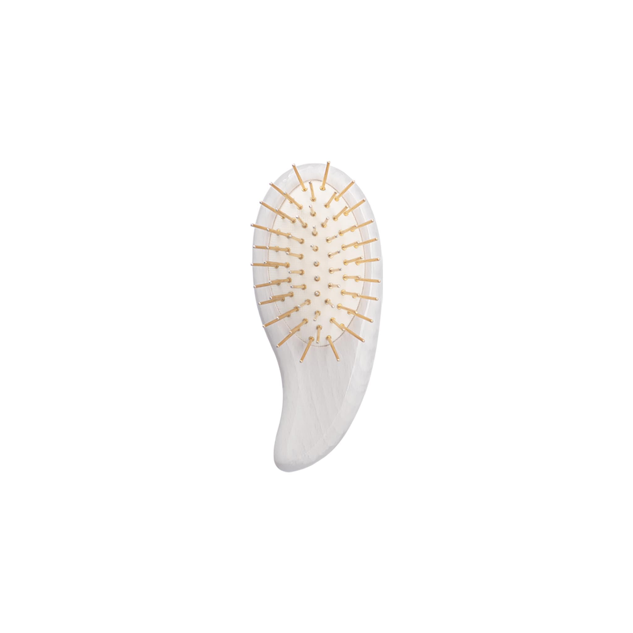 The Bay by Cricket™ Golden Half Moon Brush The Half Moon Bay Series Sensory Scalp & Haircare Wellness with 24KT Gold Plated Bristles and Gua-Sha-Ahhh Shaped Handle