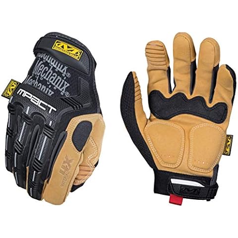 Mechanix Wear: Material4X M-Pact Synthetic Leather Work Gloves, Safety Gloves with Impact Protection and Vibration Absorption, Abrasion Resistance, Work Gloves for Men (Brown, Medium) Cover