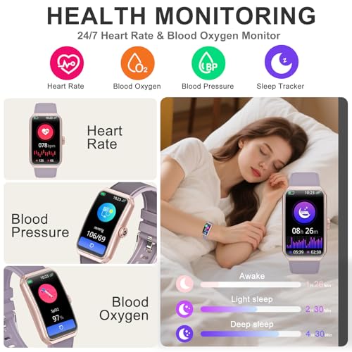 Image of Fitness Tracker, Step Counter with 24 /7 Heart Rate Blood Oxygen Sleep Monitor, Fitness Watch with 100+ Sports Modes, Waterproof Activity Smart Watches for Women Men Android iOS