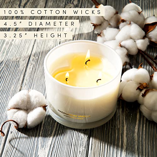 96North Luxury Vanilla Soy Candles | Large 3 Wick Jar Candle | Up To 50 Hours Burning Time | 100% Natural Soy Wax | Relaxing Aromatherapy Aesthetic Candle | Housewarming Gift For Men And Women #TOP4