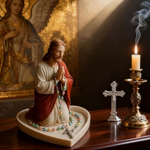 Estatua Virgen María Our Lady of Grace de resina miniatura 4