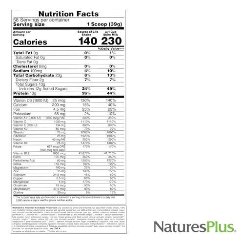 Natures Plus 3093 Source Of Life Energy Shake, Creamy Granola - 5 Lbs - Provides 13G Complete Protein thumb #4