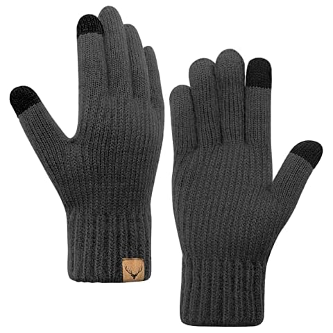 ECOMBOS Winter Gloves For Men-Touch Screen Gloves Thermal Gloves with Soft Lining Winter Warm Knit Gloves for Men and Women Cover