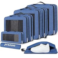 Prezon Veelzijdige 6-delige compressie holle pakkubussen, perspectiefgaasontwerp, ruimtebesparend en lichtgewicht, draagbare en duurzame bagage-organizer, Beige