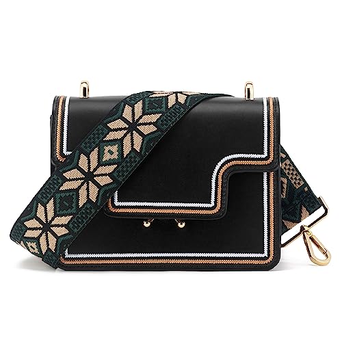 Image of Wide Shoulder Strap Adjustable Replacement Belt Guitar Style Crossbody Bag Handbag Strap Multicolor Canvas Straps(Wide:2in)(Color69)