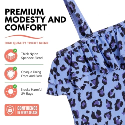 Image of Kanu Surf Girls Morgan Floral Ruffle 1-Shoulder 1-piece Swimsuit