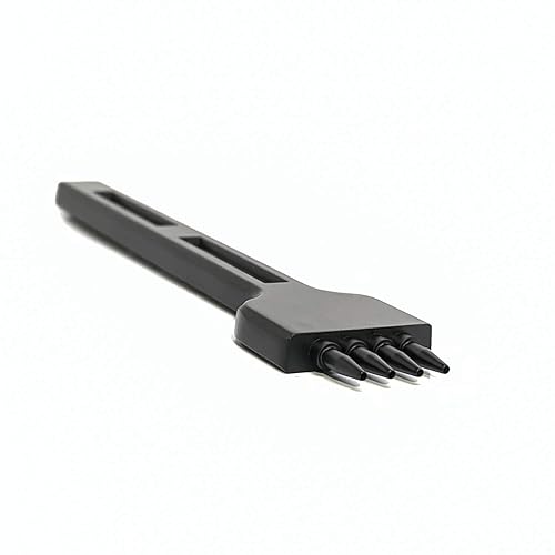 Miniatura 6 de Citian Herramienta de perforación de agujeros redondos de cuero, juego de dientes de garra de 0.157in, 246 para manualidades de cuero (negro)