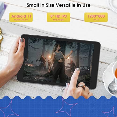 Blackview 8 Inch Tablet Tab 6, 4G Dual SIM 5G WIFI Tablets, Android 11 Phablet, 3+32GB/SD 256GB, 5580mAh, Unisoc T310 2.0GHz, 1280*800 HD+ IPS, Face ID, GPS, NOTE, BT5.0, OTG, 2 Year Warranty - Grey