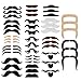 Fausses Moustaches,48 Pièces Moustache Déguisement Autocollant Mario et Luigi Barbe Moustache de Bobbie Auto-Adhésif Moustache de Nouveauté pour Fête Mascarade Costumées Noël Halloween