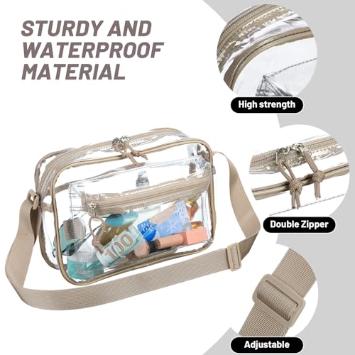Image of BORMELUN Women's See Through Messenger Bag Clear Stadium Work Crossbody Shoulder Purse