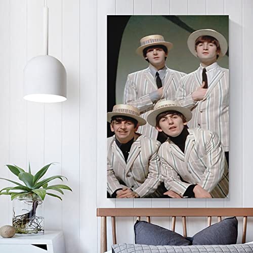 LORGL Poster décoratif sur toile The Beatles pour chambre à coucher – 50 x 75 cm - Les Beatles, Paul McCartney, John Lennon, RIngo Starr, George Harrison LORGL Poster décoratif sur toile The Beatles pour chambre à coucher - 50 x 75 cm – Image 6