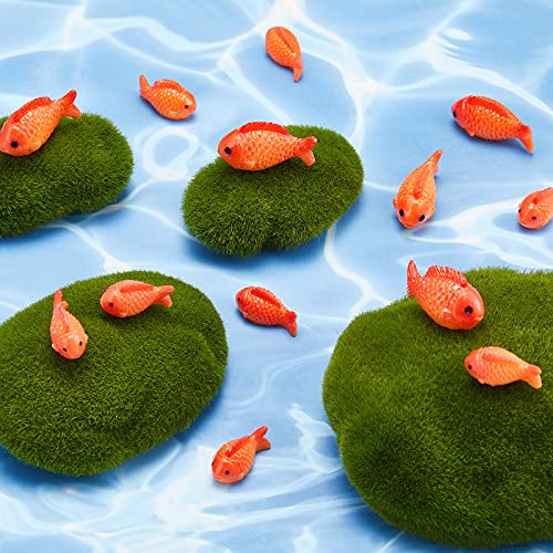 Yookeer Small Resin Red Goldfish Mini Goldfish Figurines Resin Red Fish Toy Set Sea Animals Toys Fairy Garden Accessories Miniature For Home Decor Diy Crafts Miniature Garden Accessories(36 Pieces) #TOP3