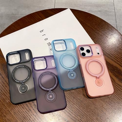 Coque iPhone 17 magnétique premium avec support rotatif rose - 6