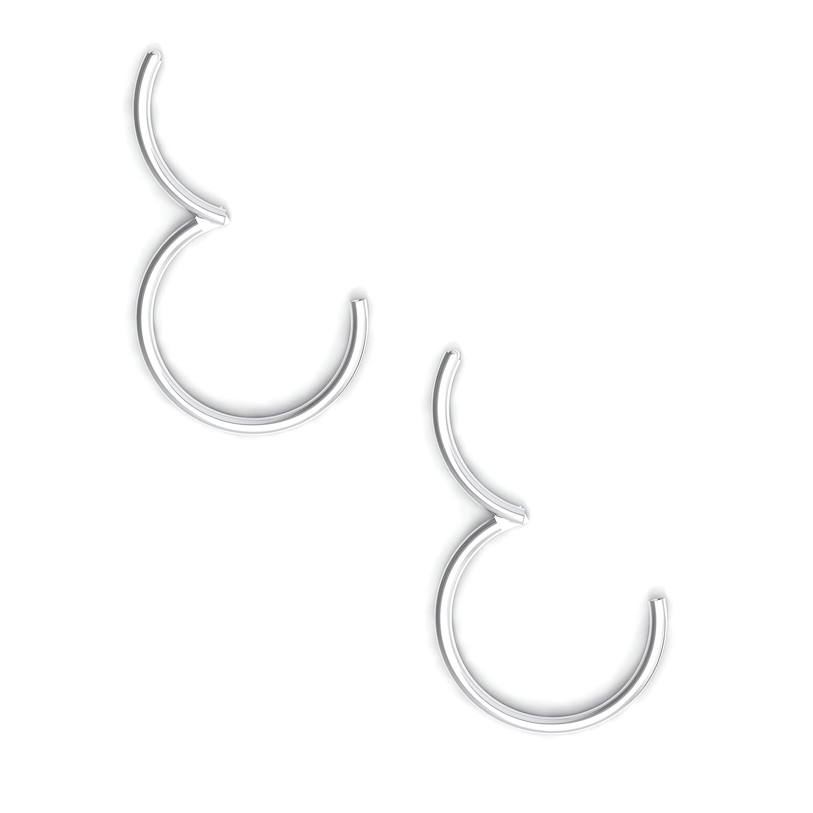 Body CAC 0.8mm/1.0mm/1.2mm/1.6mm Grosor 316L Acero Quirúrgico Bisagras Nariz Anillos Aro, Anillos de tabique Piercing Labio Hélice Cartílago Rook Pendientes, Diámetro 5mm a 12mm