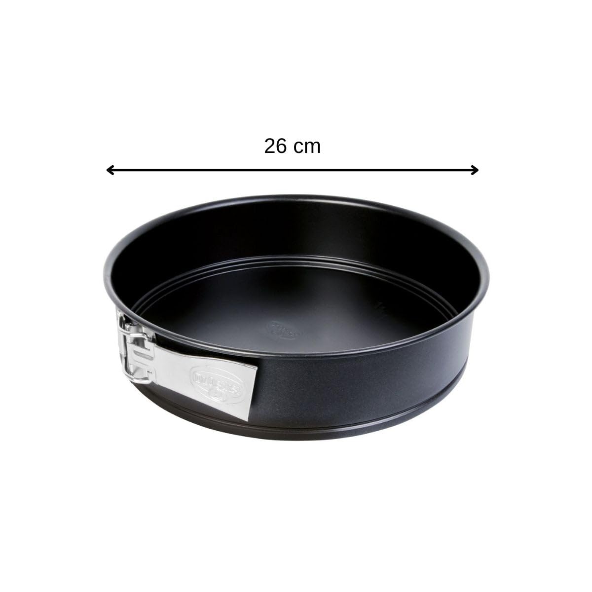 Dr Oetker 9936750 Duo formy do zawiasów i odwróconych foremek do ciasta, forma do ciasta z zawiasami, okrągła forma, forma do ciasta, forma do ciasta, stal nierdzewna, czarna, 28 cm x 3,5 cm