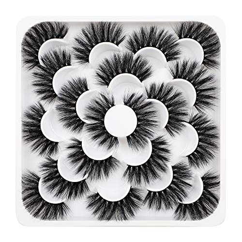10 Pairs 20mm Faux Mink Eyelashes Dramatic Crossed Fake Eyelashes ALPHONSE Multi-layered 8D Volume Luxurious Lashes Pack