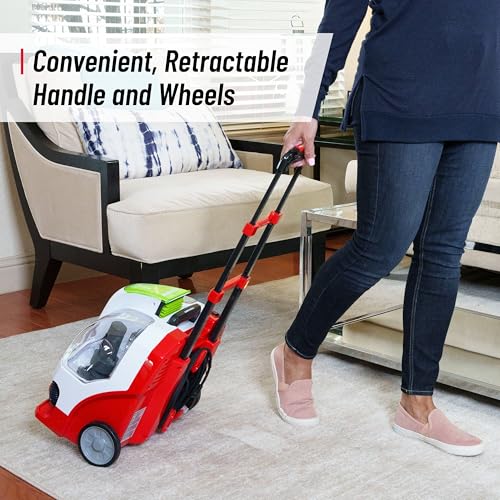 Image of Rug Doctor Pet Portable Spot Cleaner with the Most Powerful Suction Item Highlight: Dual-Action Pet Tool Picks Up Pet Hair and Removes Stains and Odors, Wheels and Retractable Handle Makes Maneuvering Easy