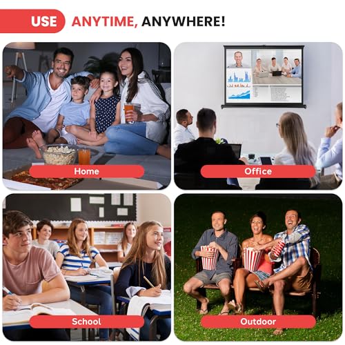 Image of Pyle Portable Projector Screen - Mobile Projection Screen Stand, Lightweight Carry & Durable Easy Pull Out System for Schools Meeting Conference Indoor Outdoor Use, 40 Inch (PRJTP46), White