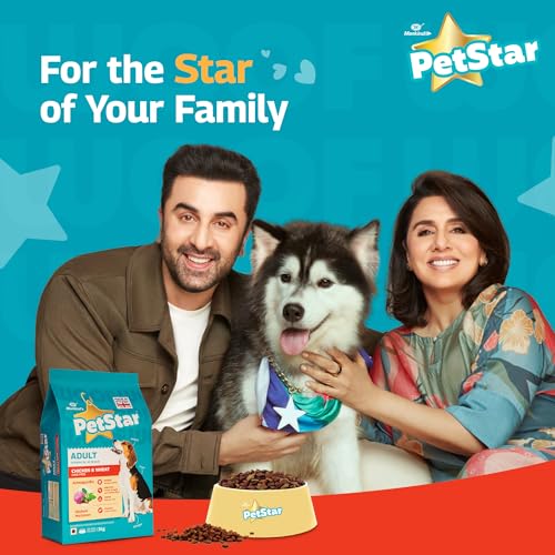 Image of Petstar Adult Dry Dog Food (High Protein) Chicken & Wheat Flavor, 3kg and Mankind BubbleStar Neem & Aloe Vera 2-in-1 Shampoo & Conditioner for Dogs & Cats,200 ml