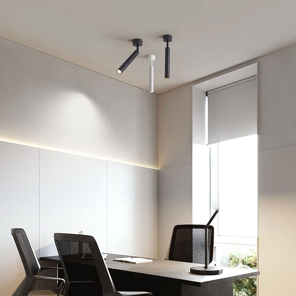 Foco de Techo Expractado, Ángulo Ajustable de un Solo Acento Lighting Interior, Moderno Simple Superficie Soportes Soportes Direccionales para la Isla de la Cocina Barra de Habitaciones Ga