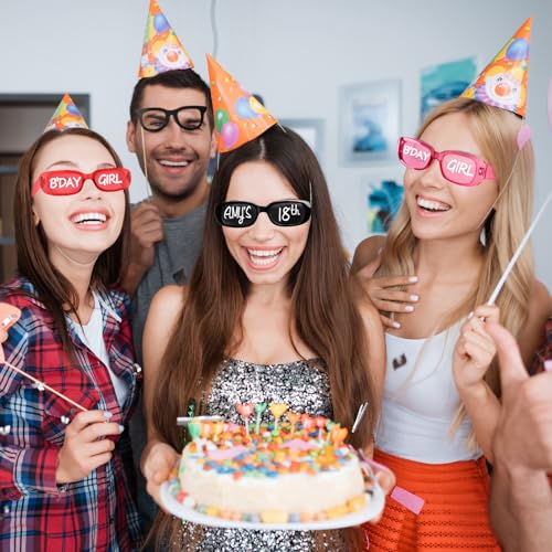 Image of Flutesan Personalized Rectangle Sunglasses with Marker Pens for Adult DIY Custom Birthday Wedding