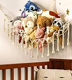 TCGPRO Stuffed Animal Storage - Stuffed Animal Hammock or Net Corner, Boho Stuffed Animal Holder wit