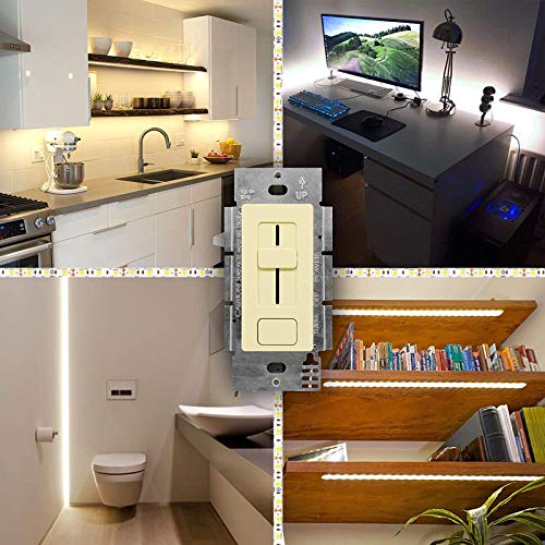 Hitlights Dimmable Driver And Dimmer Switch Single Integrated Unit, Ezdim 120V Ac – 12 V Dc 40Watt Wall Dimmer Switch Compatible With Most Solid Color 12V Dc Tape Lights And Fixtures, Ul Listed #TOP5