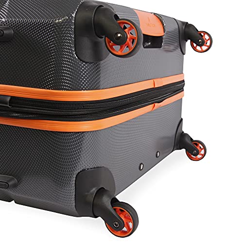 Nautica Quest Hardside Spinner Luggage, Grey/Orange, Carry-On 21-Inch #TOP7