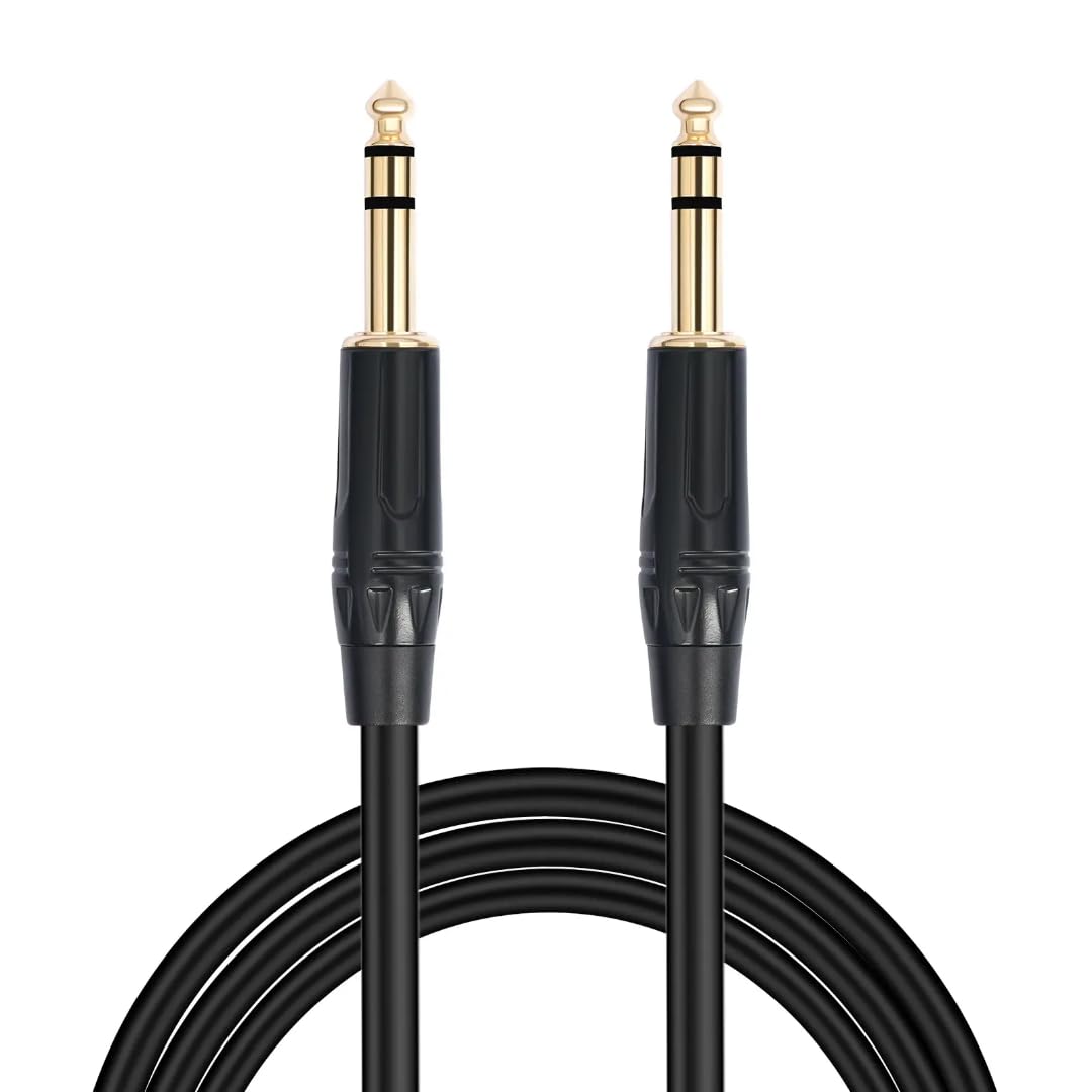 Gold Plated Guitar Instrument Cable, 6.35mm (1/4) TRS to 6.35mm (1/4) TRS Stereo Audio Cable for Electric Guitar,Mandolin, Bass, Amplifier, Keyboard, Mixing Desks BLACK (3METER)-image-16