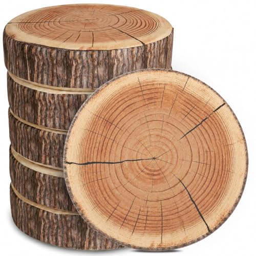 Log Pillow 6 Pack - Realistic Wood Pillow with High-Density Foam