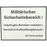 Armeeverkauf Schild, Warnschild, Tafel: Mil. Sicherheitsbereich