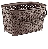 Maya Professional Tools 081090M Cesta para Pinzas Ratan con Asa, marrón