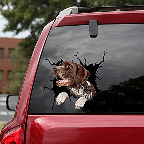Ocean Gift German Shorthaired Pointer Car Decals, Dog Car Stickers Pack of 2 - Realistic German Shorthaired Pointer Stickers for Car Windows, Walls Series 107 Size 10