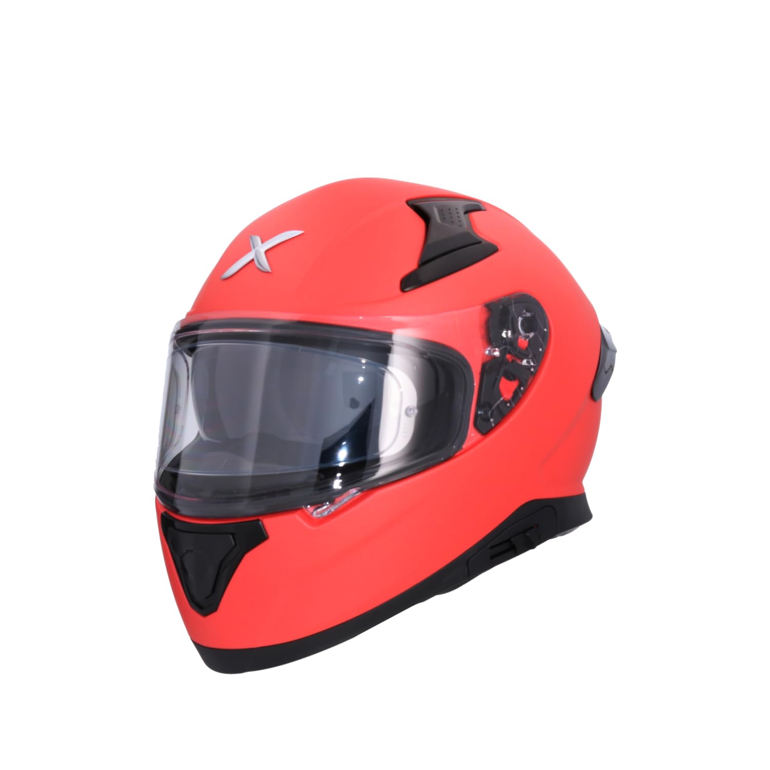 Casco AXOR Apex Solid Casco Integral de Moto Rojo Mate con Pantalla Extra y Lente Solar, Diseño Deportivo, Talla XS