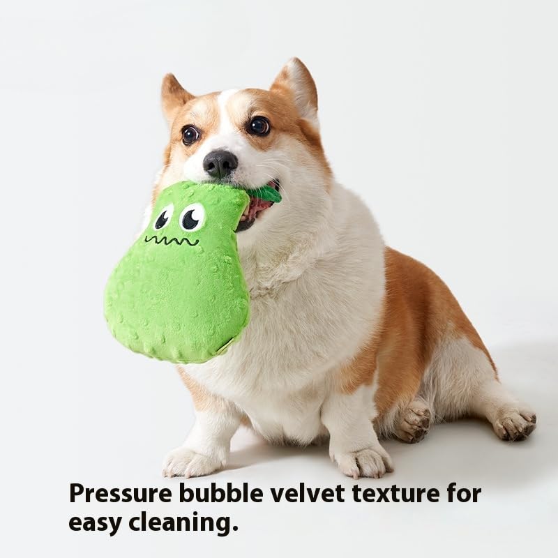 DAFORERAL Plüsch Gemüse Obst Hundespielzeug Quietschendes Kauspielzeug für Hunde, Dual Sound Design für Langeweile Linderung und Zahnreinigung (Zitrone)