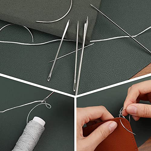 Hilo encerado plano para coser cuero 1mm 50m marrón miniatura 4