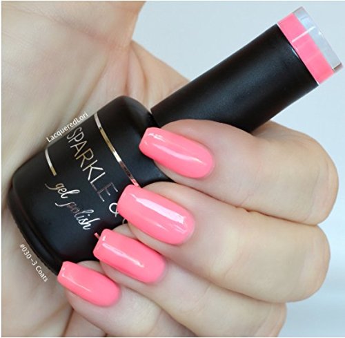 Sparkle & Co. Gel Color 030 Solid Coral Pink Soak Off UV/LED Gel Nail Polish 15ml
