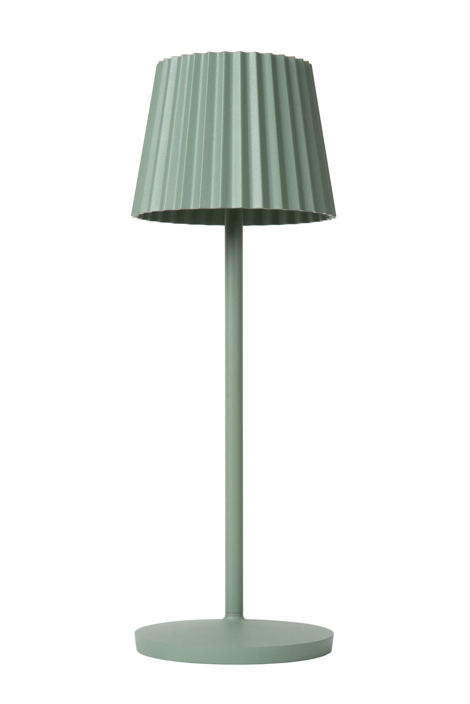 Lucide JUSTINE - wiederaufladbare Tischlampe Außen - Akku/Batterie - LED Dim. - 1x2W 2700K - IP54 - Mit kabelloser Ladestation - Grün
