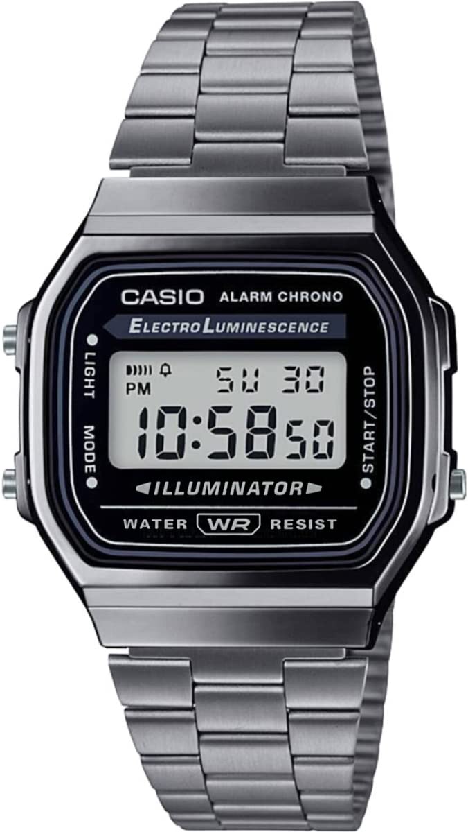 【新品未使用】カシオメタルバンド ガンメタ A168WGG-1A 海外モデル スタンダード（CASIO） 【即納】CASIO カシオ スタンダード