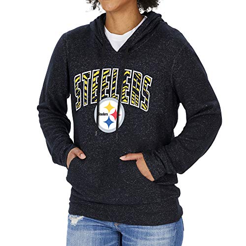 Zubaz Officially Licensed Women's NFL Soft Hoodie, Pittsburgh Steelers, Size Small