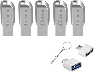 Bliksem Pen Drive Impermeável USB 32GB 2.0 5 pcs Enviar Adaptador OTG Type-C Material Metálico Leitura 10MB/s e Gravação 3MB/s (prata 32gb(5 pcs))