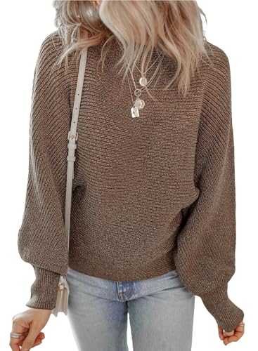Image of Dokotoo Women's Sweaters Off The Shoulder 2025 Fall Batwing Casual Loose Fashion Sweater Pullovers