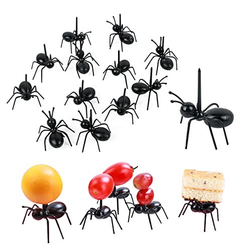 Floatdream 24 Pièces Creative Food Fork, Fourchette à Dessert pour Fruits, Fourchette à Fruits Fourmi, Formes de Fourmis Créatives, Pour les Desserts, Les Fruits et Les Snacks