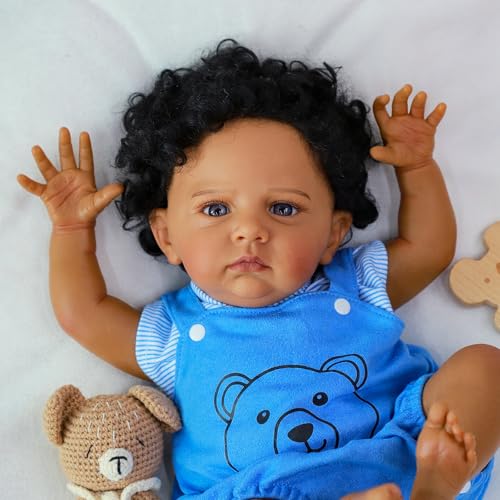 Muñeco Reborn Bebé Negro Realista 20 Pulgadas miniatura 4