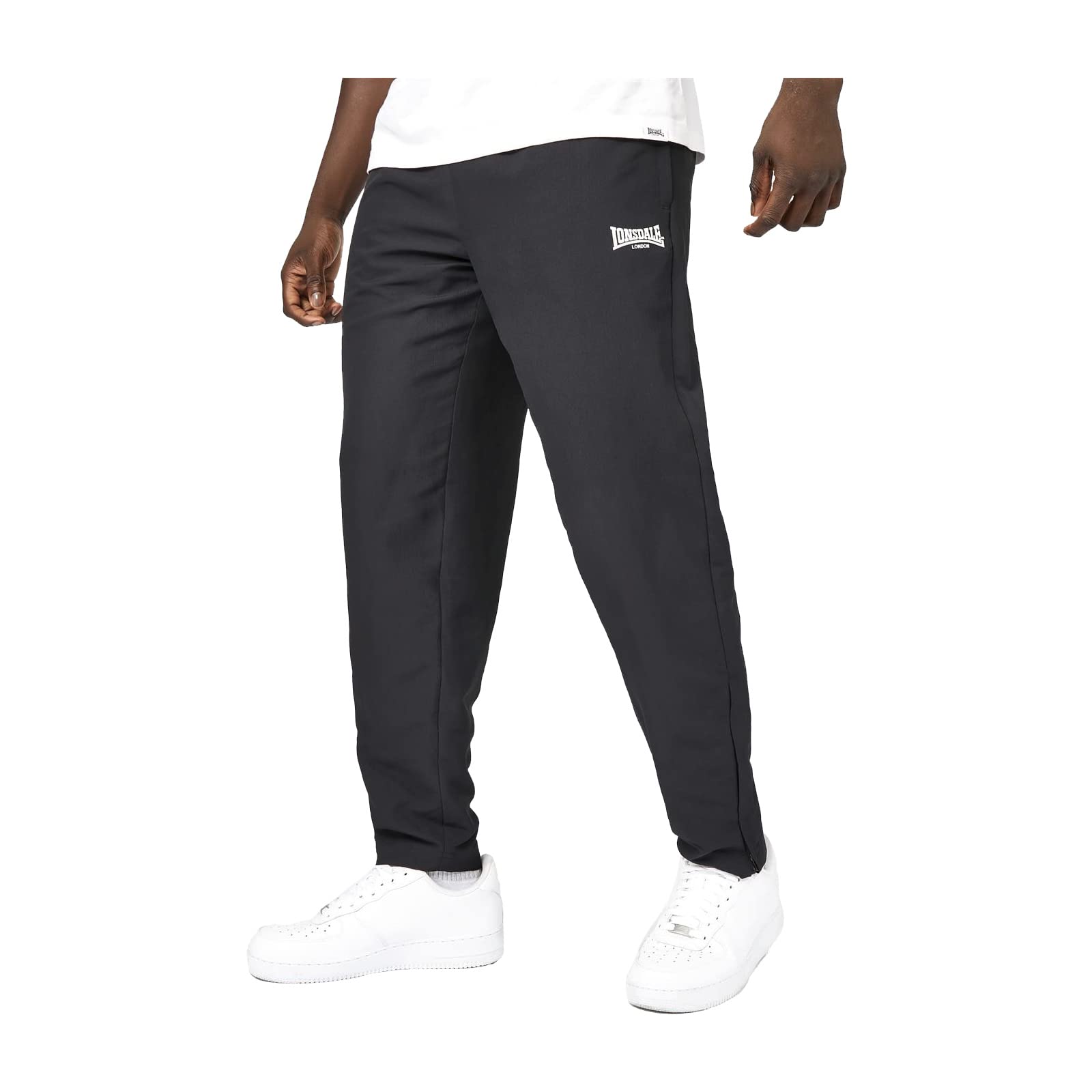 Lonsdale Mens Essential OH Woven Open Hem Woven Track Pants Black XL