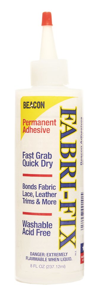 BEACON Fabri-Fix Bonding Solution - Fast Grab & Quick Dry for Fabric, Leather & More - No Heat, No Mess & Burn-Free, 8-Ounce